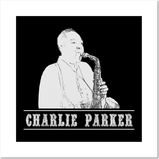 Charlie Parker // white retro Wall Art by Degiab